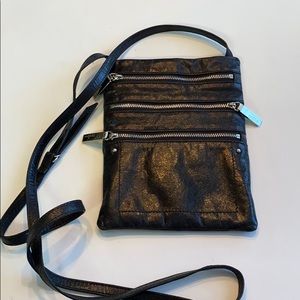 Hobo small 3 zipper black leather crossbody